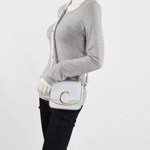 Chloe Blue Calfskin Leather Mini C Shoulder Bag